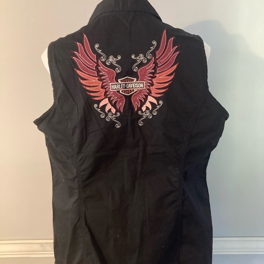 Harley Davidson full zip vest with wings, GUC, XL